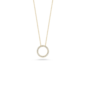 18K Yellow Gold Tiny Treasures Small Diamond Circle Necklace