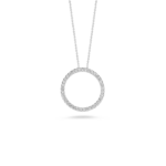 18K White Gold Tiny Treasures Medium Diamond Circle Necklace
