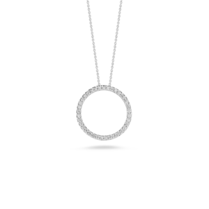 18K White Gold Tiny Treasures Medium Diamond Circle Necklace