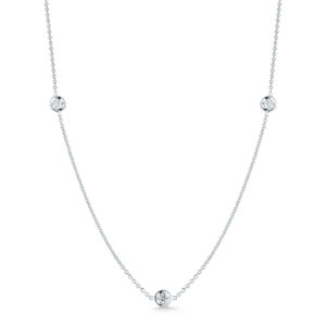 18K White Gold Diamonds By The Inch Classic Station Necklace