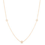 18K Rose Gold Diamonds By The Inch Classic Station Necklace
