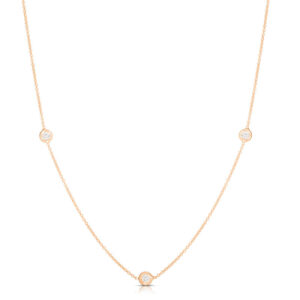 18K Rose Gold Diamonds By The Inch Classic Station Necklace
