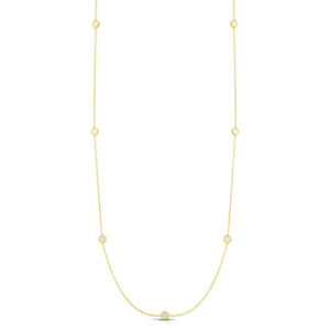 18K Yellow Gold Diamonds By The Inch Classic Station Necklace