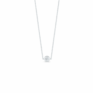 18K White Gold Diamonds By The Inch Single Station Necklace