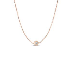 18K Rose Gold Diamonds By The Inch Single Station Necklace