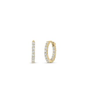 18K Yellow Gold The Perfect Diamond Hoop® Petite Inside Outside Earrings