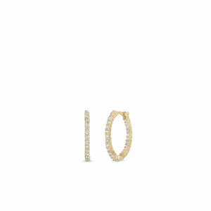 18K Yellow Gold The Perfect Diamond Hoop® Extra Small Inside Outside Earrings