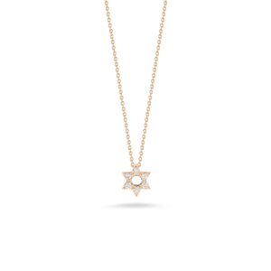18K Rose Gold Tiny Treasures Diamond Star Of David Necklace