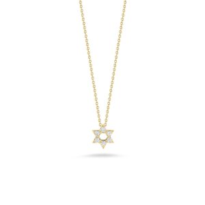 18K Yellow Gold Tiny Treasures Diamond Star Of David Necklace