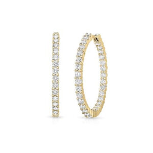 18K Yellow Gold The Perfect Diamond Hoop® Inside Outside Earrings