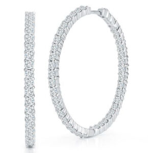18K White Gold The Perfect Diamond Hoop® Large Inside Outside Earrings