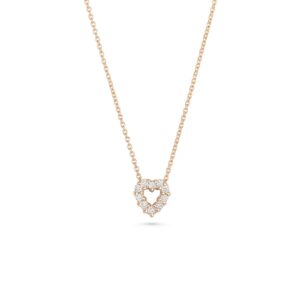 18K Rose Gold Tiny Treasures Diamond Heart Necklace