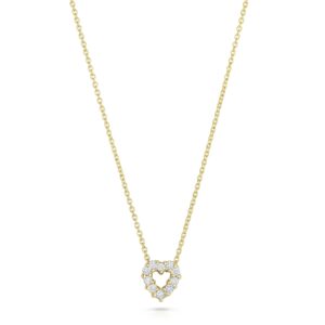 18K Yellow Gold Tiny Treasures Diamond Heart Necklace
