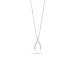 18K White Gold Tiny Treasures Diamond Wishbone Necklace