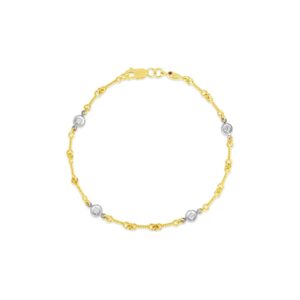 18K Default Title Diamonds By The Inch Four Station Dog Bone Bracelet