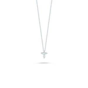 18K White Gold Tiny Treasures Diamond Baby Cross Necklace