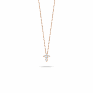18K Rose Gold Tiny Treasures Diamond Baby Cross Necklace
