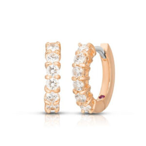 18K Rose Gold Classic Diamond Huggy Earrings