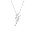 18K White Gold Tiny Treasures Diamond Lightning Bolt Necklace