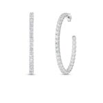 18K White Gold The Perfect Diamond Hoop® Large Inside Outside Open Back Earrings