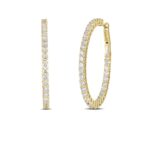 18K Yellow Gold The Perfect Diamond Hoop® Large Inside Outside Lever Back Earrings