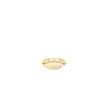 18K Yellow Gold Designer Gold Small Diamond Signet Ring