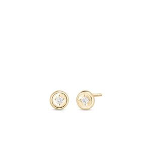 18K Yellow Gold Classic Diamond Earrings