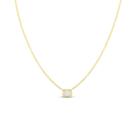 18K Yellow Gold Diamonds By The Inch Emerald Cut Necklace