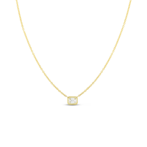 18K Yellow Gold Diamonds By The Inch Emerald Cut Necklace