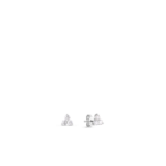 18K White Gold Tiny Treasures Three Stone Cluster Stud Earrings
