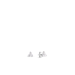 18K White Gold Tiny Treasures Three Stone Cluster Stud Earrings