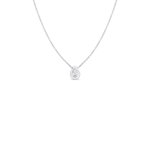 18K White Gold Diamonds By The Inch Pear Cut Necklace