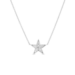 18K White Gold Tiny Treasures Diamond Five Point Star Necklace