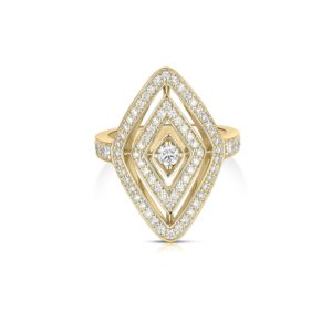 18K Yellow Gold Diamante Diamond Ring