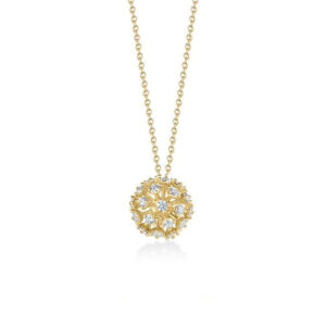 18K Yellow Gold Dandelion Diamond Necklace