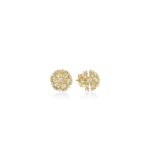 18K Yellow Gold Dandelion Diamond Stud Earrings