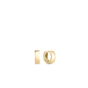 18K Yellow Gold Designer Gold Mini Hoop Earrings
