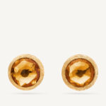 18K Yellow Gold Citrine Stud Earrings, 0.37"