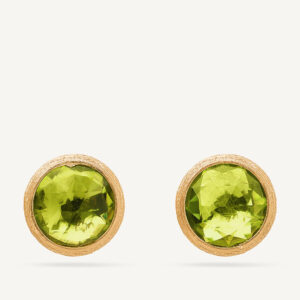 18K Yellow Gold Peridot Stud Earrings, 0.37"