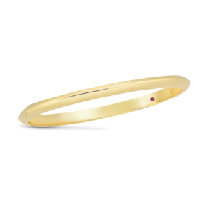 18K Yellow Gold Designer Gold Knifed Edge Bangle