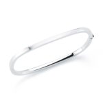 18K White Gold Designer Gold Square Bangle