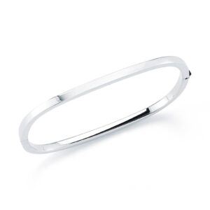 18K White Gold Designer Gold Square Bangle