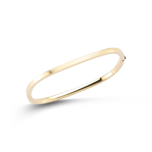 18K Yellow Gold Designer Gold Square Bangle