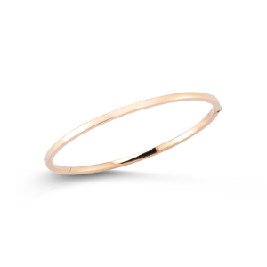 18K Rose Gold Designer Gold Oval Bangle