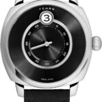 BS240.500A.113.047 Brunswick 40.5 Jump Hour Raven Black on Buffalo Leather Strap