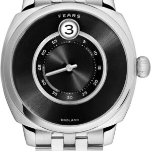 BS240.500A.113.002 Brunswick 40.5 Jump Hour Raven Black on Stainless Steel Bracelet