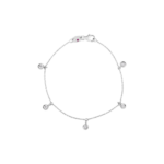 18K White Gold Diamonds By The Inch Dangling Station Bracelet