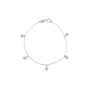 18K White Gold Diamonds By The Inch Dangling Station Bracelet