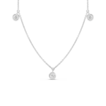 18K White Gold Diamonds By The Inch Dangling Station Necklace