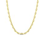 18K Yellow Gold Designer Gold Almond Link Chain Necklace